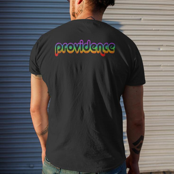Providence Vintage Retro Rhode Island Graphic PrideGifts Mens Back Print T-shirt Gifts for Him