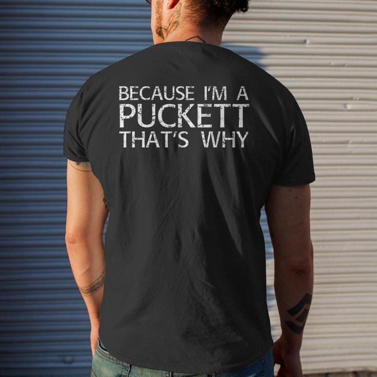 Puckett Surname Family Tree Birthday Reunion Idea Men's Back Print T-shirt Gifts for Him