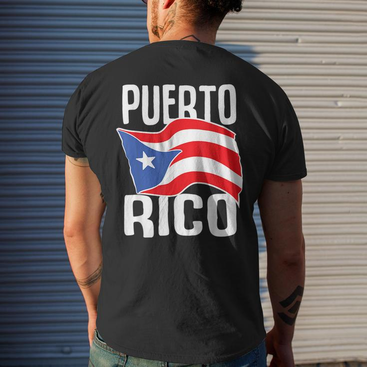 Puerto Rico Fan Mens Back Print T-shirt Gifts for Him