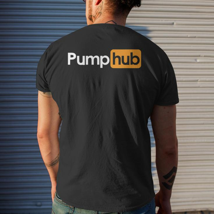 Pump Hub Funny Cute Adult Novelty Workout Gym Fitness Mens Back Print T-shirt Gifts for Him