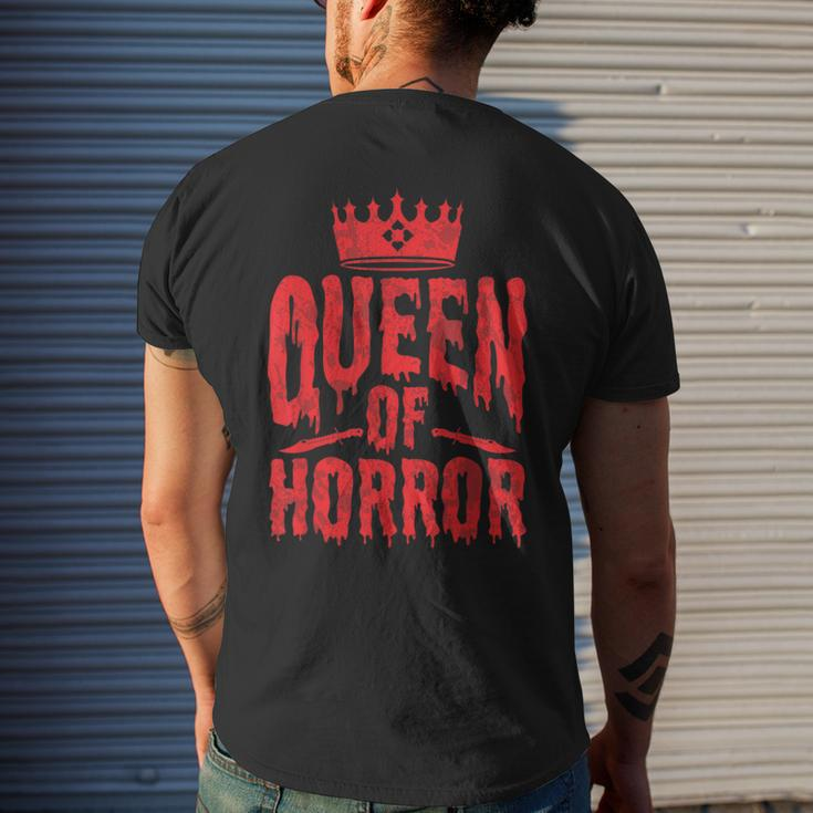 Queen Of Horror For Scary Films Lover Halloween Fans Halloween Men's T-shirt Back Print Gifts for Him