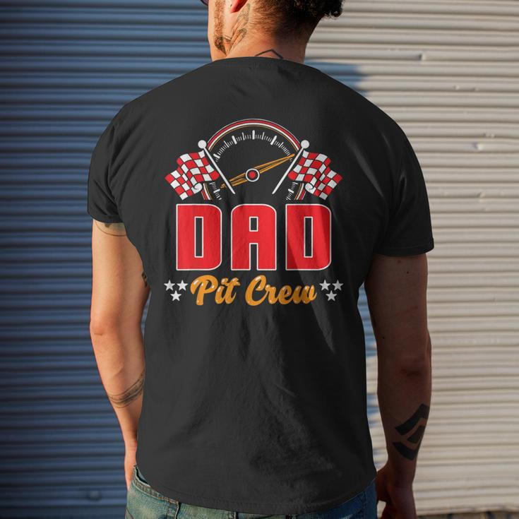 Race Car Birthday Party Matching Family Dad Pit Crew Men's T-shirt Back Print Gifts for Him