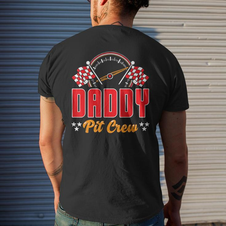 Race Car Birthday Party Matching Family Daddy Pit Crew Men's T-shirt Back Print Gifts for Him