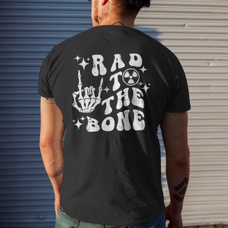 Rad To The Bone Skeleton Rock Hand Halloween Tech Xray Men's T-shirt Back Print Gifts for Him