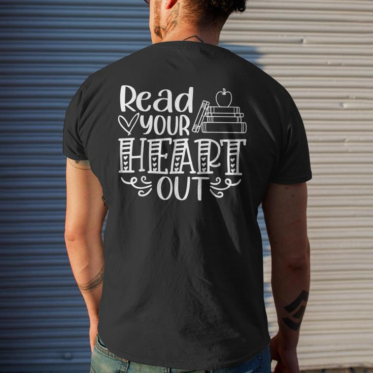 Read Your Heart Out Book Themed Bookaholic Book Nerds Mens Back Print T-shirt Gifts for Him
