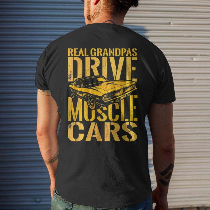 Real Grandpas Drive Muscle Cars Retro Classic Muscle Car Cars Funny Gifts Mens Back Print T-shirt Gifts for Him