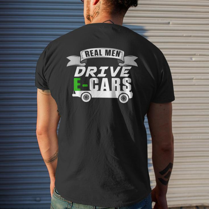 Real Man Drive Ecar Vehicle Electric Car Hybrid Cars Gift Cars Funny Gifts Mens Back Print T-shirt Gifts for Him
