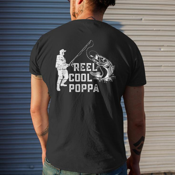 Reel Cool Poppa Fishing For Dad Or Grandpa Men's Back Print T-shirt
