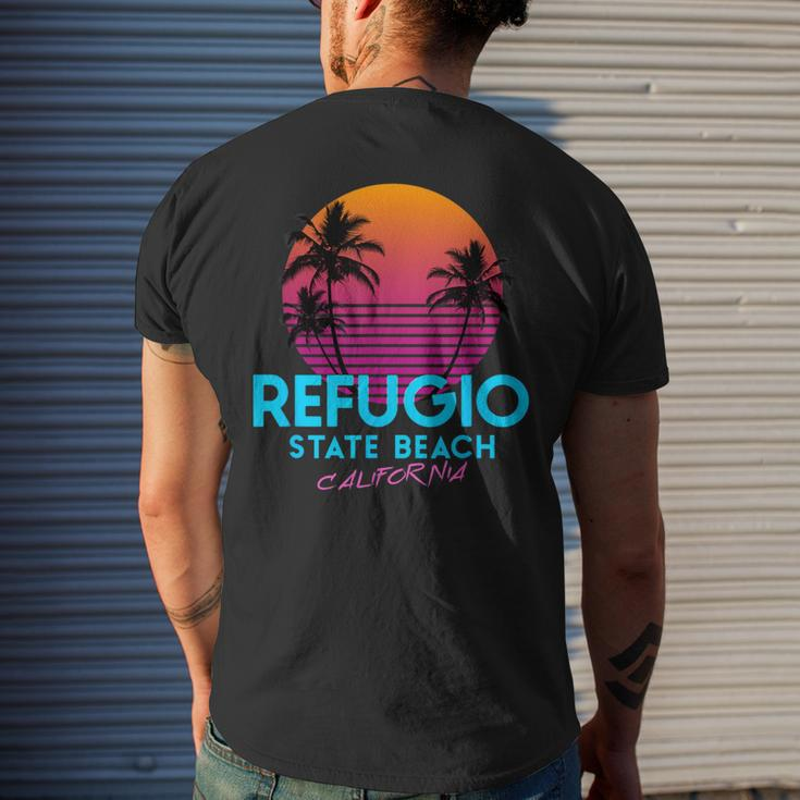 Refugio State Beach California Retro Wave 80S Men's T-shirt Back Print Gifts for Him