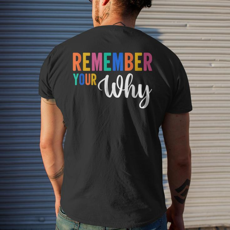 Remember Your Why Motivational Gym Fitness Workout Quote Mens Back Print T-shirt Gifts for Him