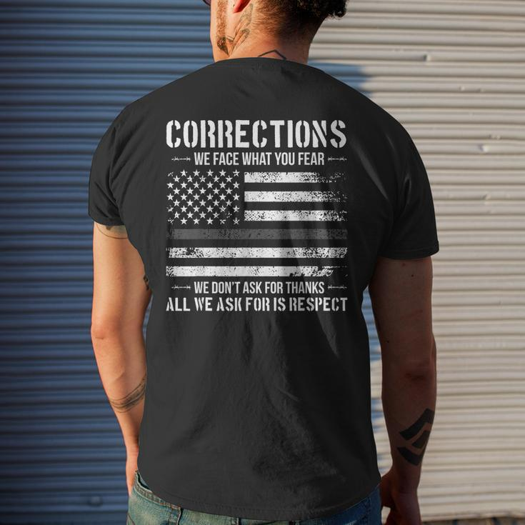 Respect Correctional Officer Proud Corrections Officer Mens Back Print T-shirt Gifts for Him