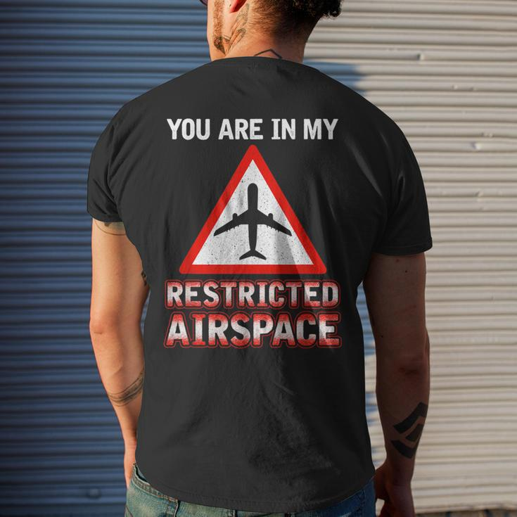 You Are In My Restricted Airspace Airplane Pilot Quote Men's T-shirt Back Print Gifts for Him