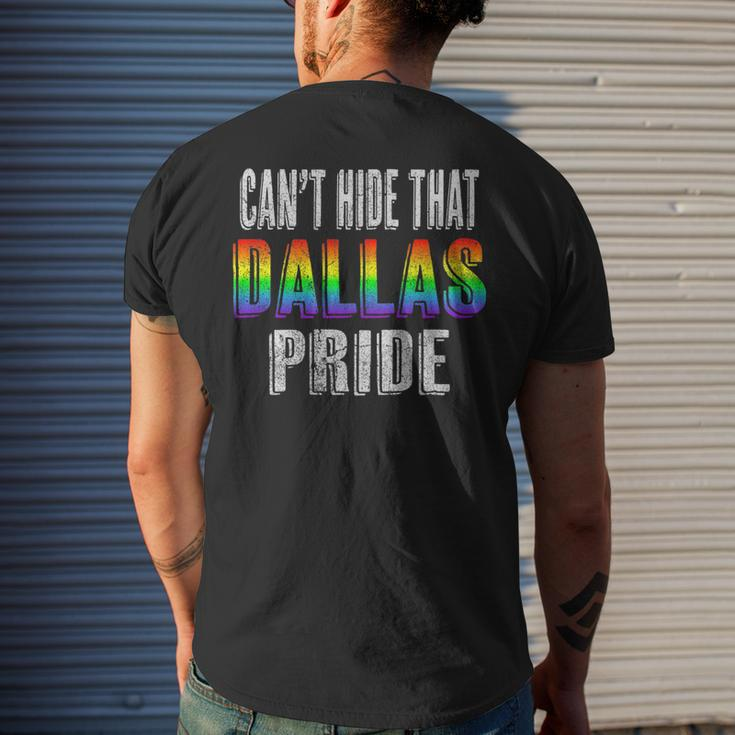 Retro 70S 80S Style Cant Hide That Dallas Gay Pride Mens Back Print T-shirt Gifts for Him
