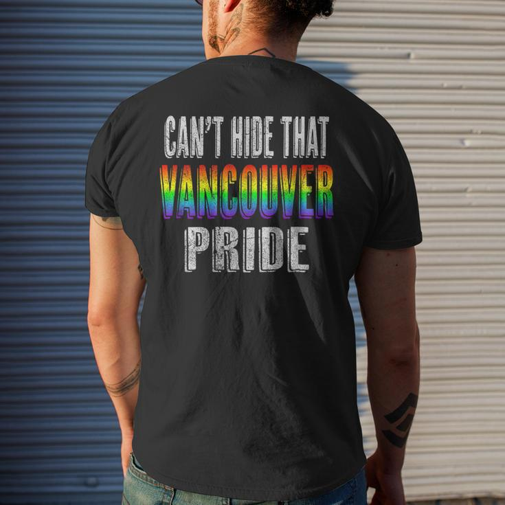 Retro 70S 80S Style Cant Hide That Vancouver Gay Pride Mens Back Print T-shirt Gifts for Him