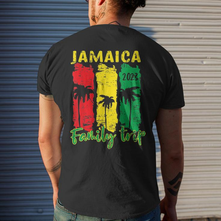 Retro Jamaica Family Vacation 2023 Jamaican Holiday Trip Mens Back Print T-shirt Gifts for Him