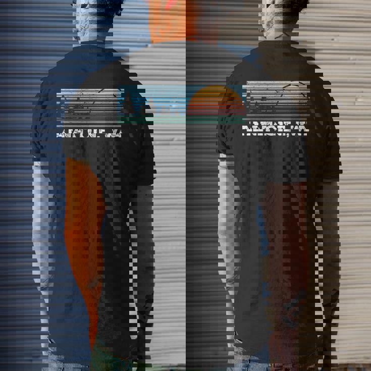 Retro Sunset Stripes Anatone Washington Men's T-shirt Back Print Gifts for Him