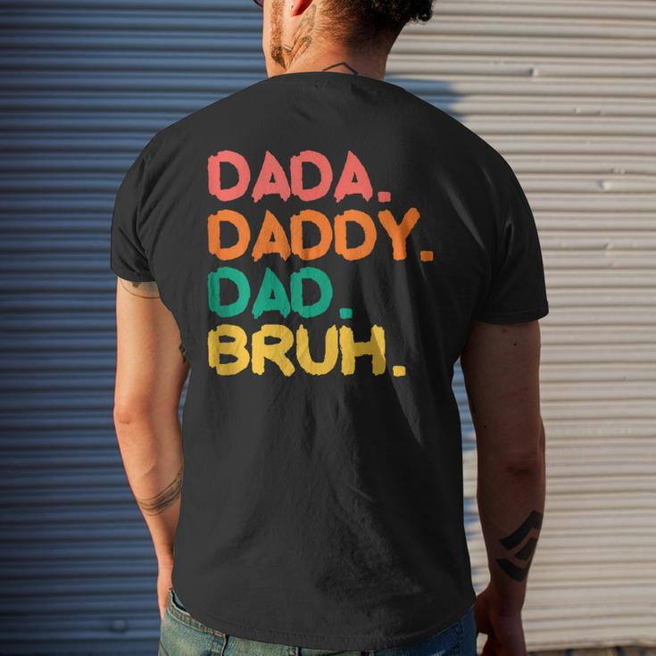 Retro Vintage Dada Daddy Dad Bruh Fathers Day 2023 Men's Back Print T-shirt Gifts for Him
