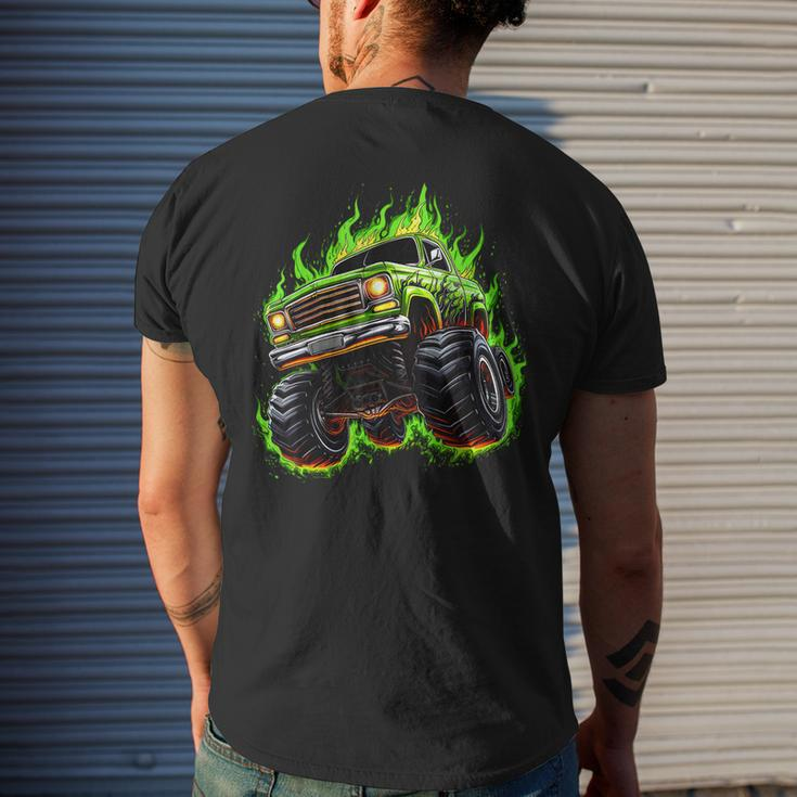 Retro Vintage Monster Truck Retro Sunset Monster Truck Boys Men's T-shirt Back Print Gifts for Him