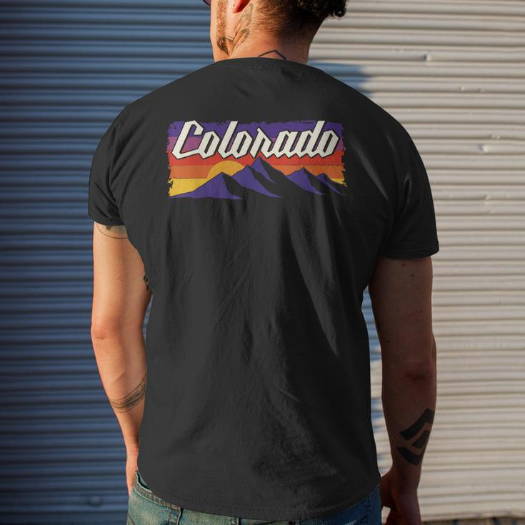 Retro Vintage Mountains Colorado Mens Back Print T-shirt Gifts for Him