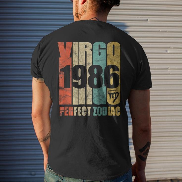 Retro Virgo 1986 32 Yrs Old Bday 32Nd Birthday Men's T-shirt Back Print Gifts for Him