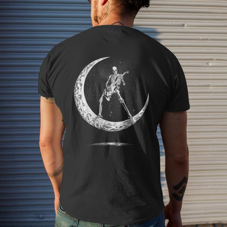 Rock On Skeleton Moon Rock And Roll Men's T-shirt Back Print Gifts for Him