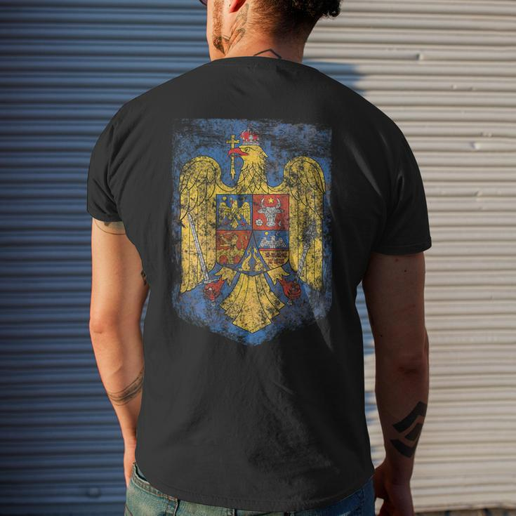 Romanian Pride Coat - Of Arms Of Romania Heritage Celtic Mens Back Print T-shirt Gifts for Him