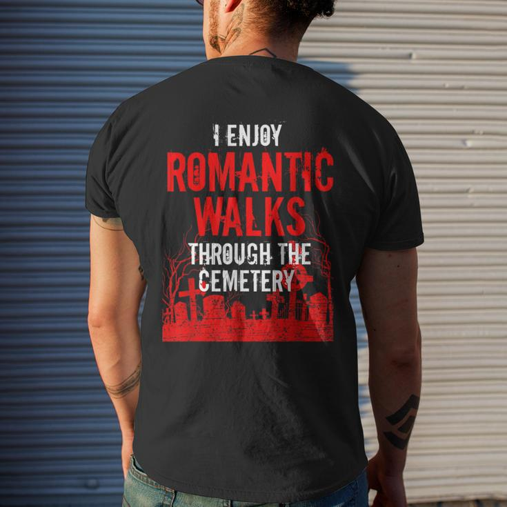 Romantic Walks Through Cemetery Death Horror Creepy 666 Creepy Men's T-shirt Back Print Gifts for Him