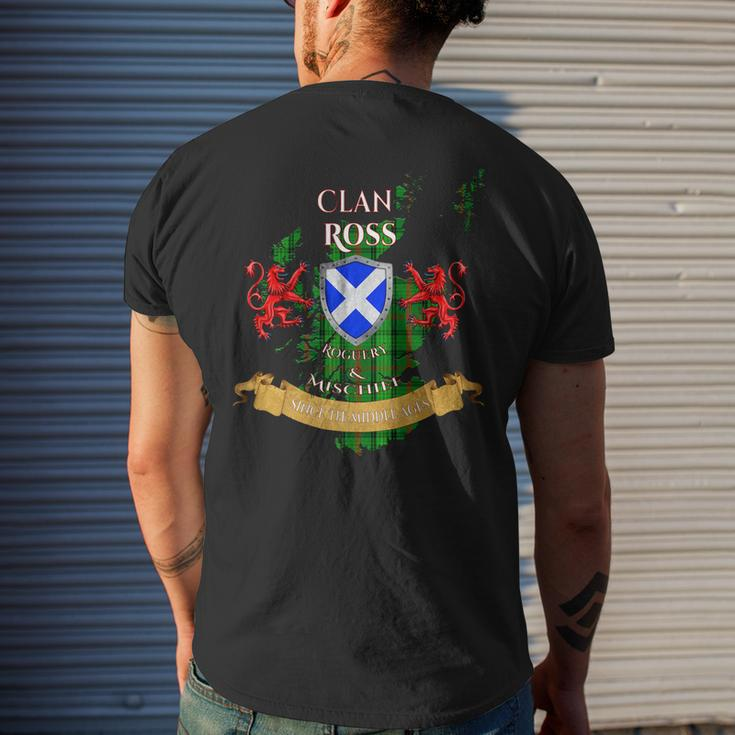 Ross Scottish Family Clan Middle Ages Mischief Mens Back Print T-shirt Gifts for Him
