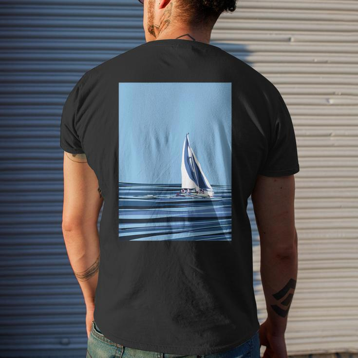 Sailboat With Background Men's T-shirt Back Print Gifts for Him