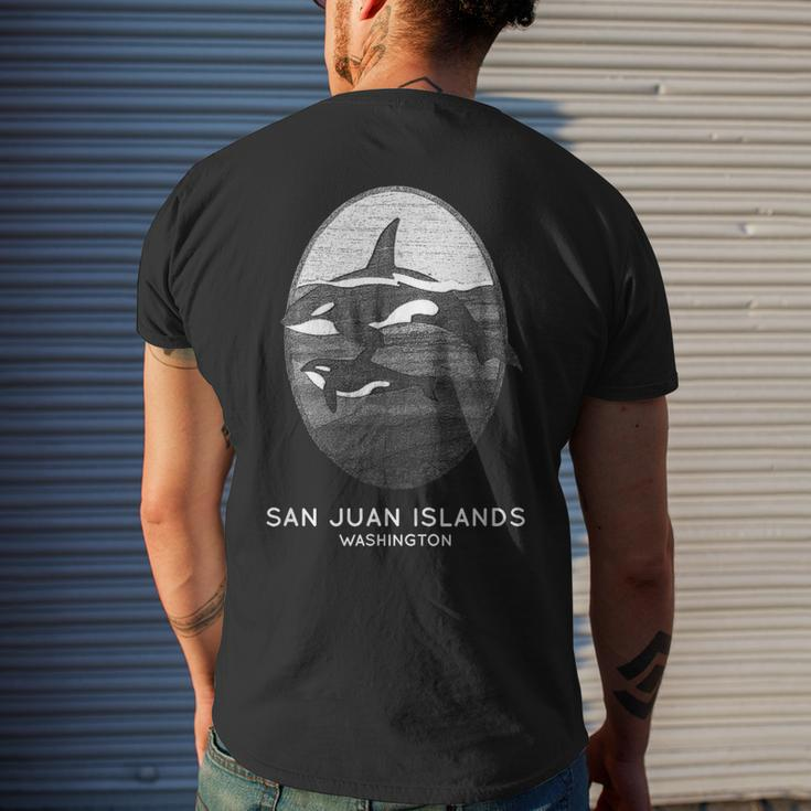 San Juan Islands Washington Orca Whale Souvenir Men's T-shirt Back Print Gifts for Him