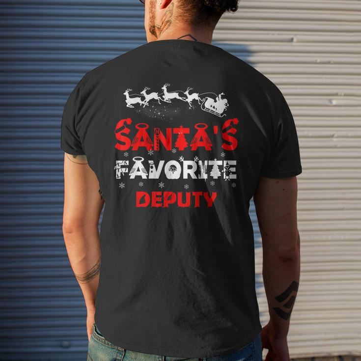 Santas Favorite Deputy Job Xmas Men's Back Print T-shirt Gifts for Him