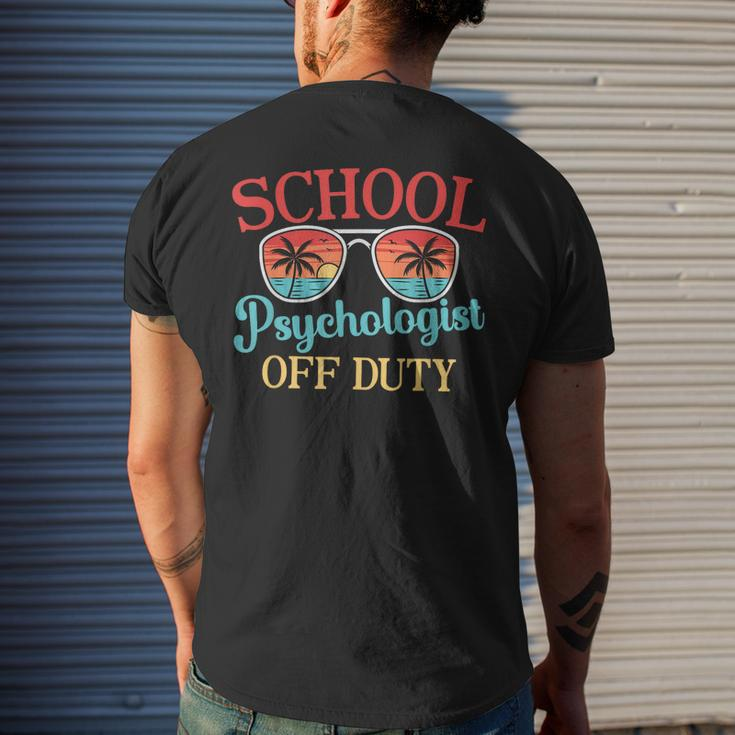 School Psychologist Off Duty Last Day Of School Summer Mens Back Print T-shirt Gifts for Him