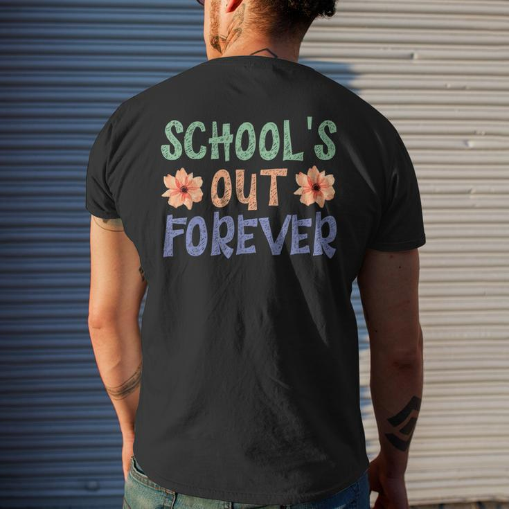 Schools Out Forever Retro Last Day Of School Men's Back Print T-shirt Gifts for Him