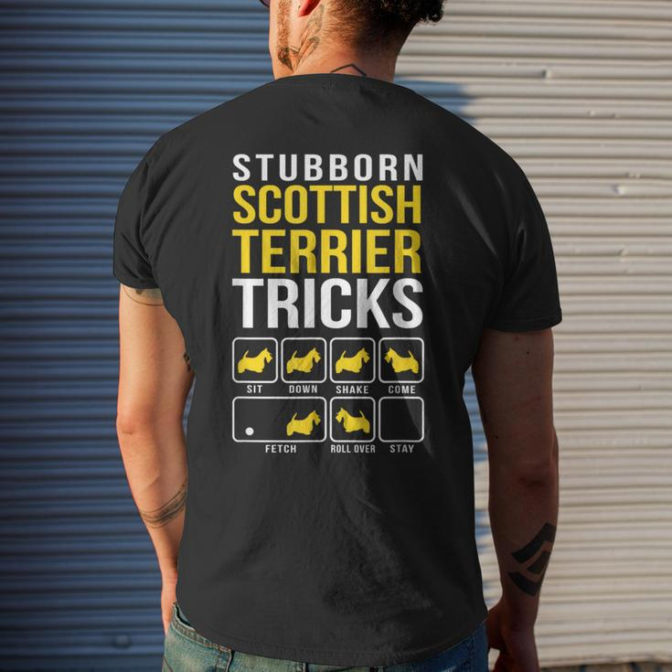 Scottish Terrier Stubborn Tricks Men's T-shirt Back Print Gifts for Him