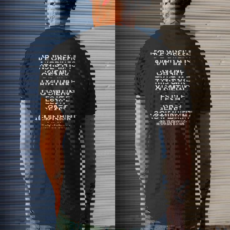 Self Confidence Inspirational Quote Realization Emerson Men's T-shirt Back Print Gifts for Him Self Confidence Inspirational Quote Realization Emerson Men's T-shirt Back Print Gifts for Him