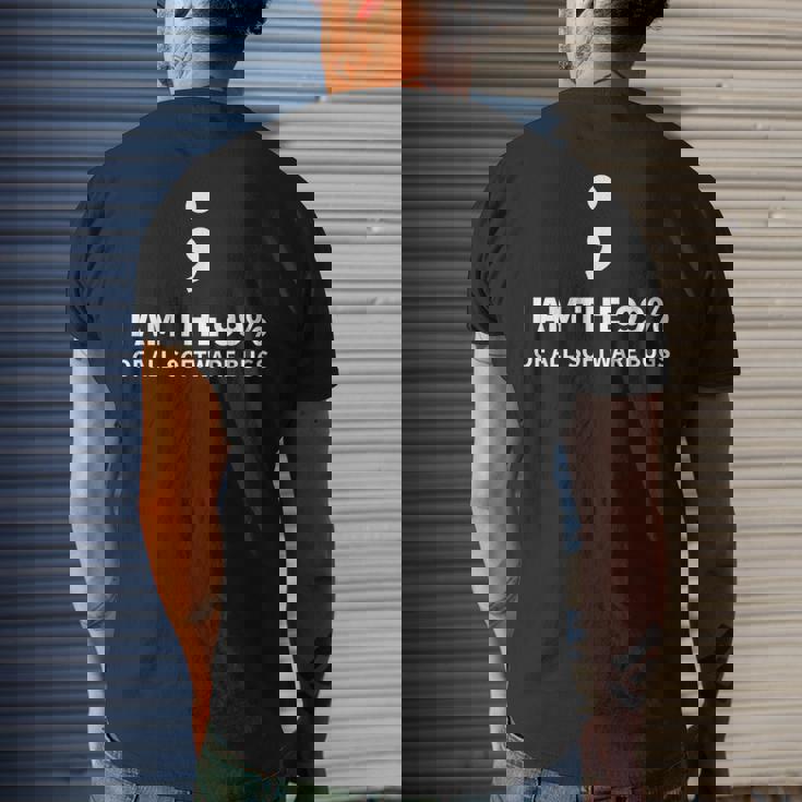 Semicolon Joke Programming Coding Debugging Coder Men's T-shirt Back Print Gifts for Him Semicolon Joke Programming Coding Debugging Coder Men's T-shirt Back Print Gifts for Him