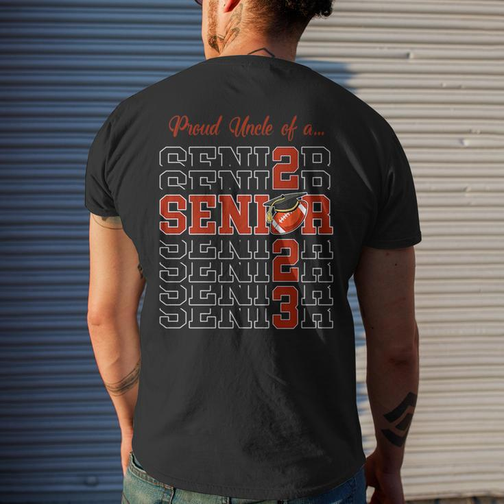 Senior 2023 Football Uncle Gift Class Of 2023 Proud Uncle Mens Back Print T-shirt Gifts for Him