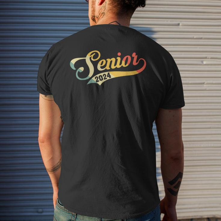 Senior 2024 Class Of 2024 Seniors Graduation 24 Vintage Men's Back Print T-shirt Gifts for Him