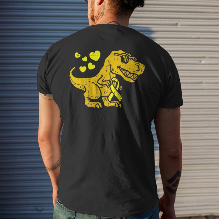 In September We Wear Gold DinosaurRex Childhood Cancer Men's T-shirt Back Print Gifts for Him