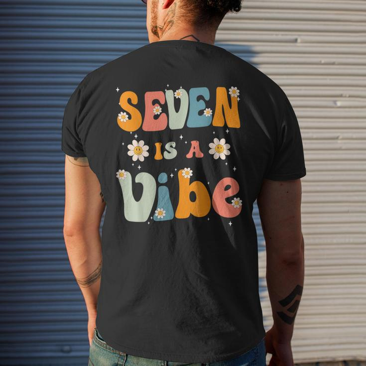 Seven Is A Vibe 7Th Birthday Party 7 Seven Year Old Kids Mens Back Print T-shirt Gifts for Him