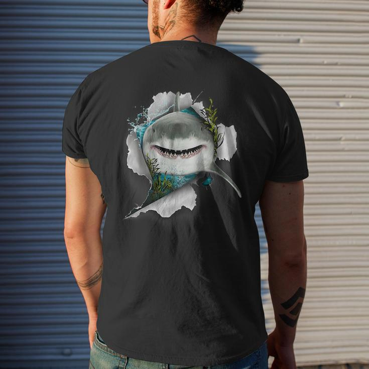 Shark Great White Shark Deep Sea Fishing Funny Shark Mens Back Print T-shirt Gifts for Him