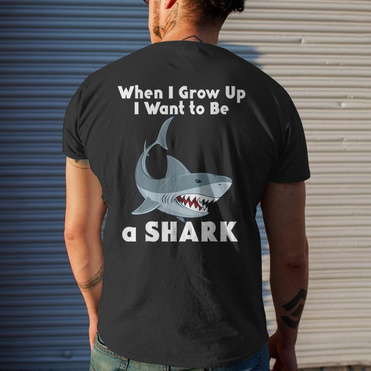 Shark When I Grow Up Cute Scary Ocean Fish Sea Creature Mens Back Print T-shirt Gifts for Him
