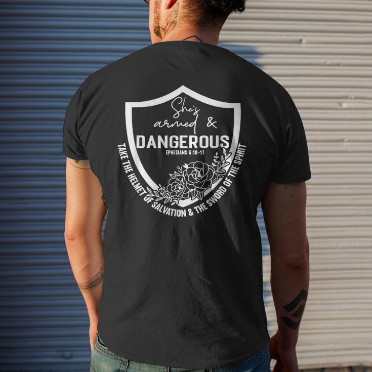 She Is Armed And Dangerous Men's T-shirt Back Print Gifts for Him