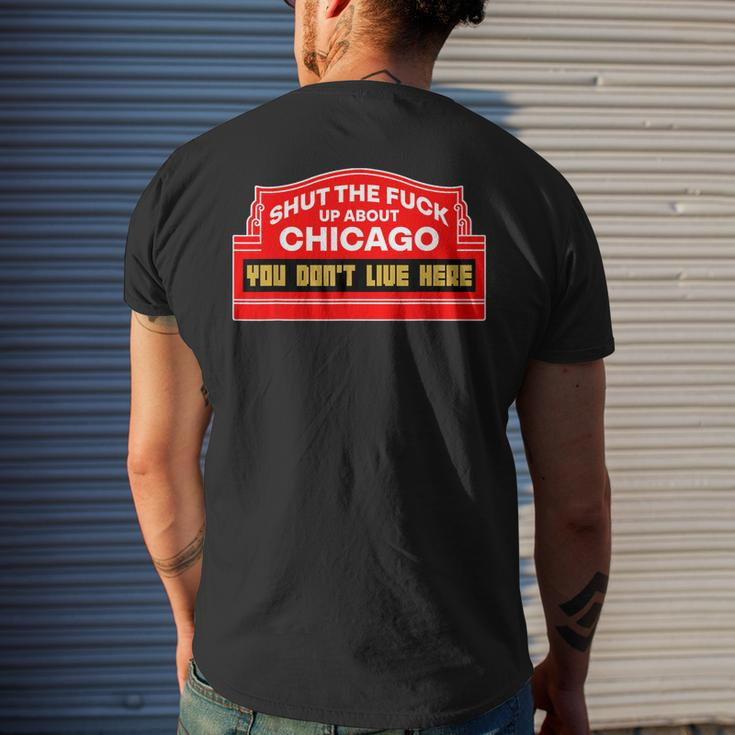 Shut The Fuck Up About Chicago Vintage Chicago Lover Quote Mens Back Print T-shirt Gifts for Him