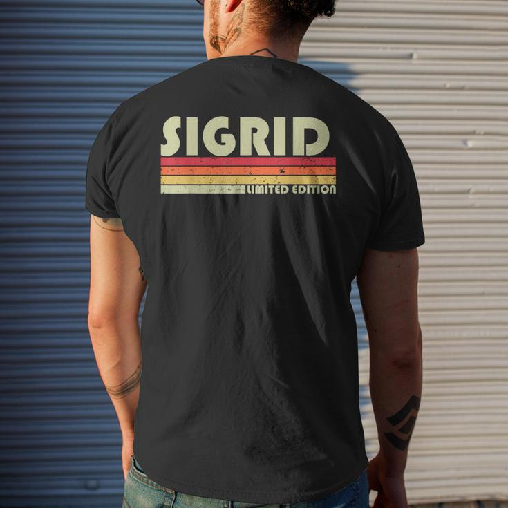 Sigrid Name Personalized Retro Vintage 80S 90S Birthday Men's Back Print T-shirt Gifts for Him
