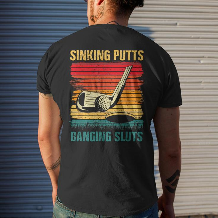 Sinking Putts Banging-Sluts Golf Player Coach Vintage Sport Mens Back Print T-shirt Gifts for Him