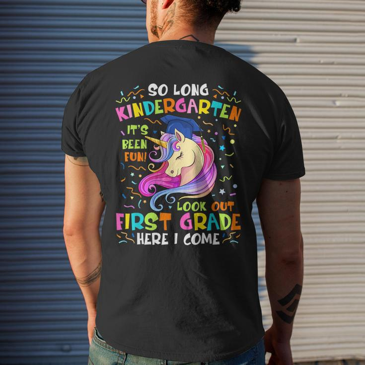 So Long Kindergarten Look Out 1St Grade Here I Come Unicorn Mens Back Print T-shirt Gifts for Him