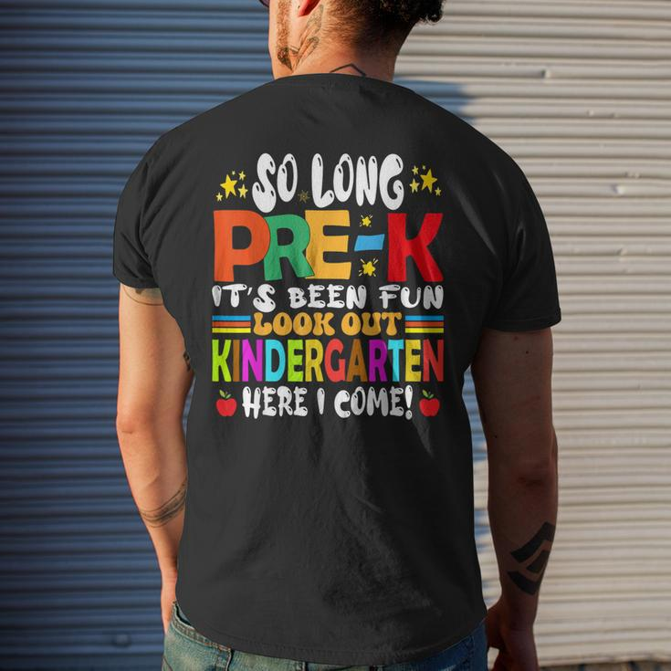 So Long Prek Kindergarten Here I Come Graduation Last Day Mens Back Print T-shirt Gifts for Him