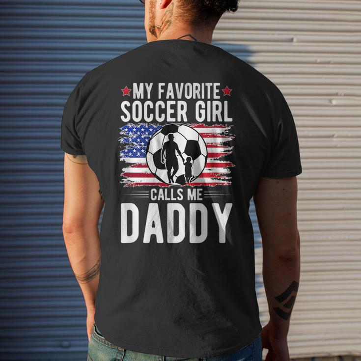 Soccer Girl Soccer Dad Of A Soccer Player Father Mens Back Print T-shirt Gifts for Him