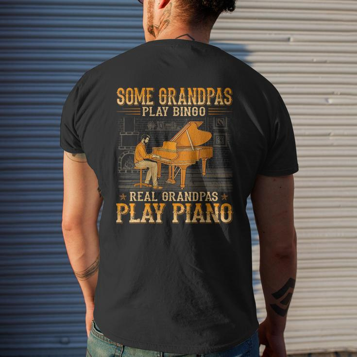 Some Grandpas Play Bingo Real Grandpas Play Piano Mens Back Print T-shirt Gifts for Him